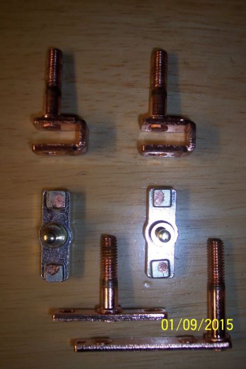 1973 Ford F-250 - Several copper electrical connectors are laid out on a wooden surface. A date stamp reads "01/09/2015".