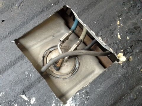 1996 Ford Bronco - Guide to fuel pump replacement I made an access panel in the floor its about 8x11" I measured and cut it out based on steve83 's specs…