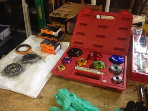 1989 Ford Bronco - Went to Harbor Freight and purchased this wheel bearing race driver set. Made removing the old and installing the new races sooooo easy. $2…