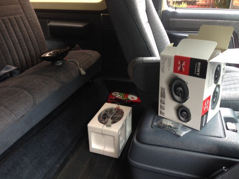 1989 Ford Bronco - New rear and front speakers. All from Crutchfield.com.