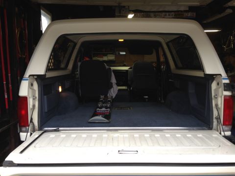 1989 Ford Bronco - I need storage for my 3 skis. I want to build a deck that will store the skis underneath and leave the entire footprint of the bed open. I…