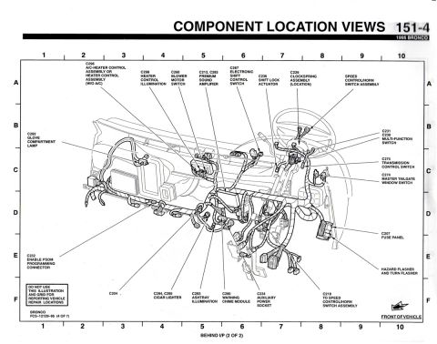 1990 Ford Bronco - This diagram shows the component locations for the 1995 Bronco's electrical system.