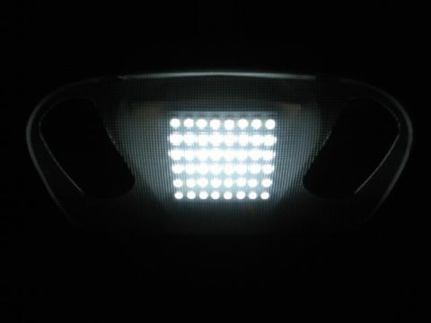1988 Ford Bronco - A close-up view of a bright LED interior light fixture with a textured diffuser, likely in a vehicle's cabin.