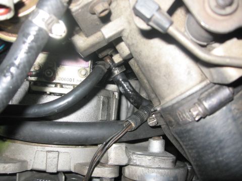 1988 Ford Bronco - A close-up view of engine components in a vehicle, showing various hoses, clamps, and wiring connected to the intake manifold and other par…