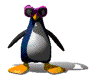 1988 Ford Bronco - A cartoon penguin stands on its feet, wearing goggles on its head.