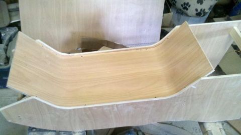 1982 Ford Bronco - A wooden console part is shown, possibly under construction or repair.
