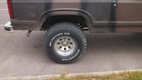 1982 Ford Bronco - This photo shows the rear side of a vehicle, focusing on the tire and fender area.