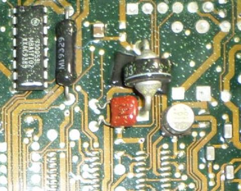 1994 Ford Bronco - Photograph of a circuit board showing soldered components, not a technical diagram.