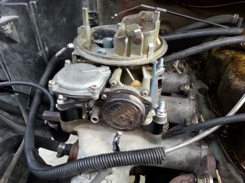 1981 Ford Bronco - I wasn't interested in hooking up the heat activated choke, so I removed it.