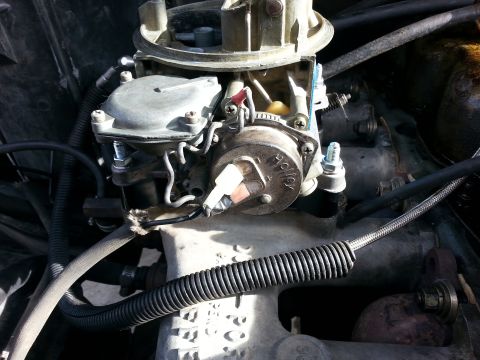 1981 Ford Bronco - Swapping on the electric choke from my other Holley was easy.