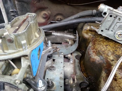 1981 Ford Bronco - The throttle linkage has a very few provisions on it (as opposed to most Holleys) so I wasn't able to use my original return spring and had…