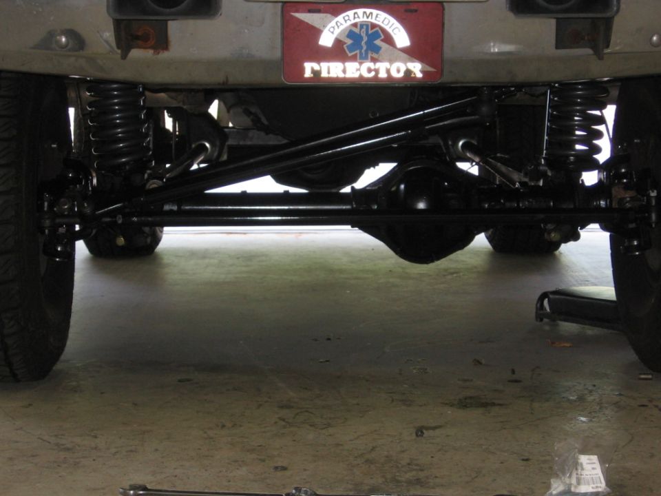 Rear axle and suspension with a Paramedic Director license plate