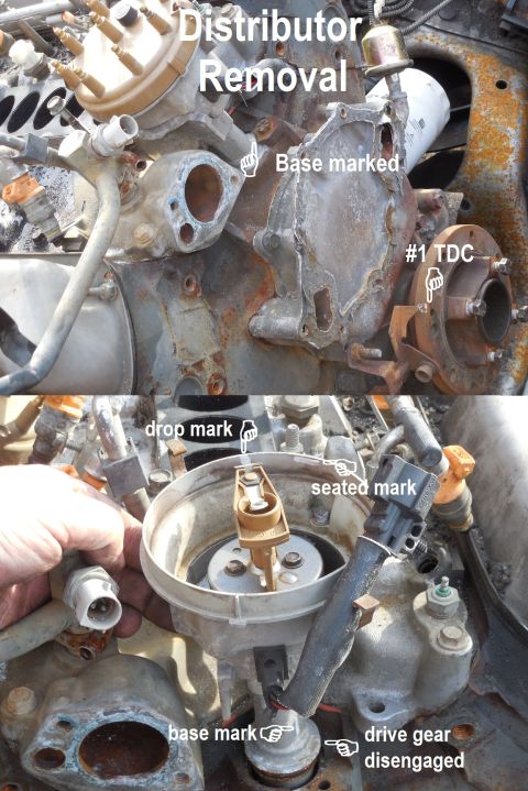 1993 Ford Bronco - Snatching a distributor out without preparing makes it much harder to put back. I prefer to mark the base in relation to the block (near th…