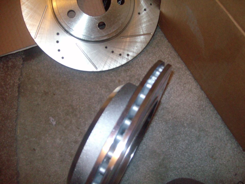 Drilled and slotted brake rotors