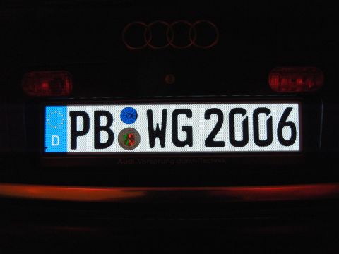 2003 Audi A6 - Audi license plate PB WG 2006 with the four rings emblem visible above.