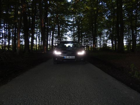 2003 Audi A6 - Audi A4 B6 seen on a forest road at dusk, license plate PB-WG 2006.