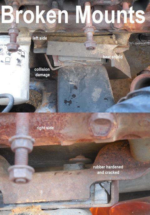 1993 Ford Bronco - Before removing the heat shield to actually inspect it, I'm just going to assume the left mount is ruined. The right certainly is. [url=htt…