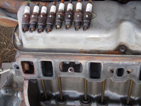 1993 Ford Bronco - All the basic indications are that this engine was still in pretty good shape, and running OK. It looks like #5 might have been pulling in…