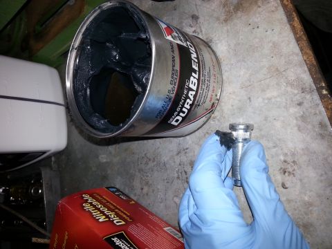 1992 Ford Bronco - used a bit of grease around the knurled part of the stud to help it go in easier.