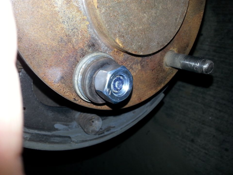 used a stack of some thick washers so I could pull the stud into the shaft.