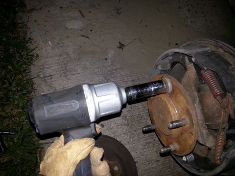 1992 Ford Bronco - this is my cheap HF impact, but it got the job done, was able to draw the stud flush with the back of the shaft.