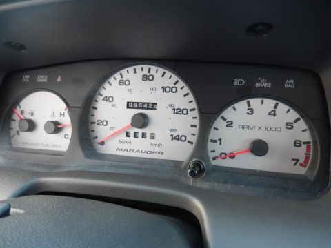 2003 Mercury Marauder - The dashboard gauges show the name 'Marauder' on the speedometer.