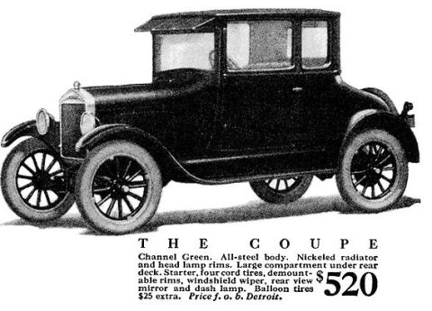 1909 Ford Model T - This 1926 Ford Model T coupe features an all-steel body and nickel-plated radiator.