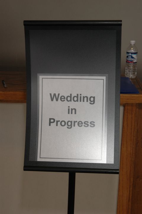 1985 Ford Crown Victoria LTD - A sign indicates that a wedding ceremony is currently taking place.
