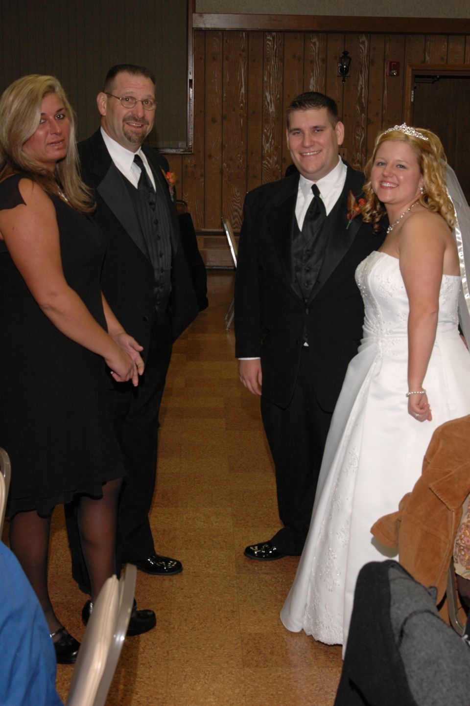 Wedding party in formal attire