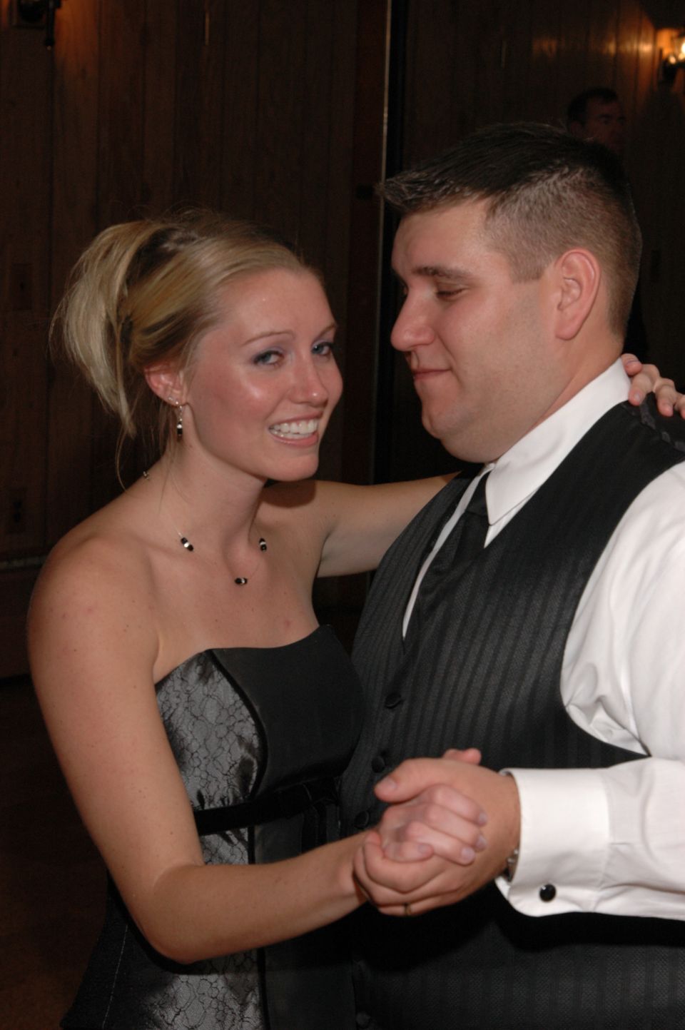 Couple dancing at a formal event