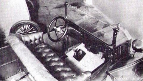 1915 Ford Model T - Interior view of a 1915 Ford Model T, highlighting its classic design elements.