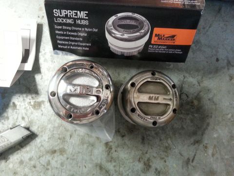 1992 Ford Bronco - new milemarker supreme hub on the left. $75 off of Amazon.com. These replaced the stainless extremes on the right which would have been muc…