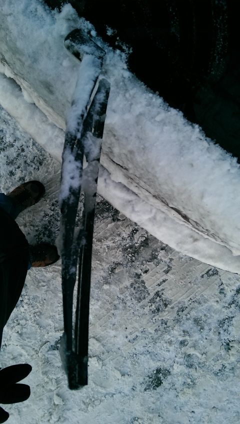 2015 Subaru Forester - The windshield wipers are frozen in place due to icy conditions.