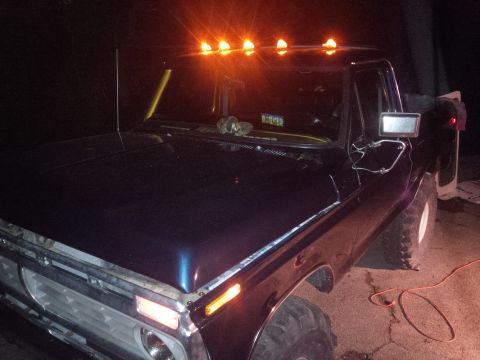 1978 Ford Bronco - This 1978 Ford Bronco is being prepped for paint and has amber marker lights installed on the roof.
