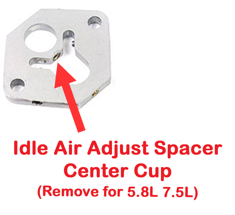 Idle Air Adjust Spacer Center Cup with red arrow pointing to it