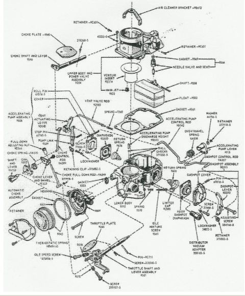 1963 Ford Ranchero - Exploded View of Autolite 1100