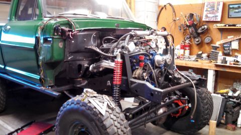 1967 Ford F-250 - This 1967 Ford F-250 is undergoing a custom build, an aftermarket engine and upgraded suspension components.