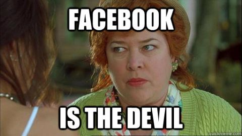 1989 Ford Bronco - A meme a woman with a stern expression and text that declares "Facebook is the devil."