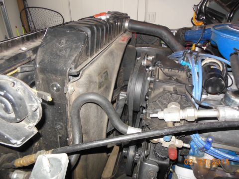 1979 Ford F-150 - Super cooler radiator 26.25 wide and 24.25 tall core. Shroud and fan from 76 f250 w/factory 460.