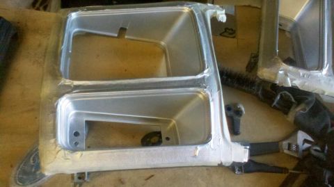 1982 Ford Bronco - This aluminum dashboard panel is being prepped for installation or repair.