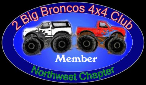 1996 Ford Bronco - 2 Big Broncos Logo (dark blue background / transparent)