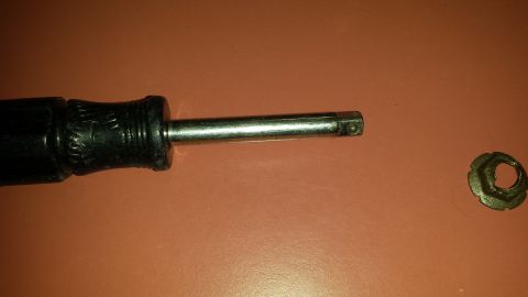 1976 Ford Ranchero - A valve stem tool and a lug nut are shown against an orange background, with a Supermotors logo visible.