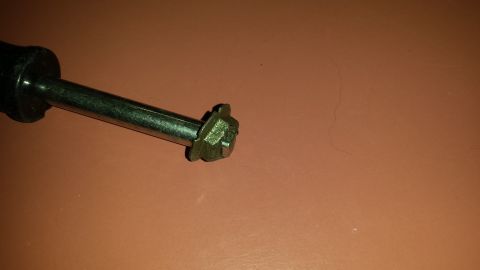 1976 Ford Ranchero - A close-up view of a metal component, likely a fastener or tool head, against a plain background.