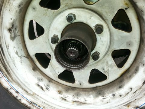 1981 Ford Bronco - This image shows a close-up of a wheel hub with a manual locking mechanism, not a 1981 Ford Bronco.