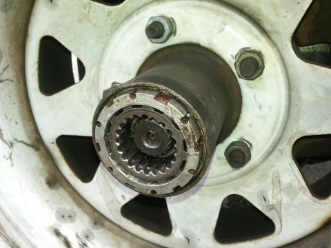 1981 Ford Bronco - This is a close-up of a Warn manual locking hub, not a 1981 Ford Bronco.