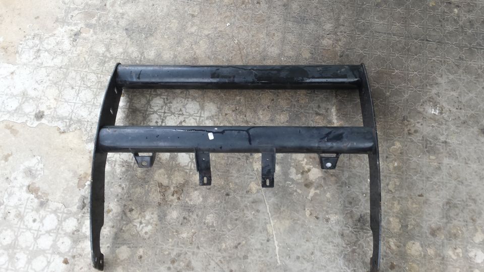 Black bull bar with two horizontal bars and mounting brackets