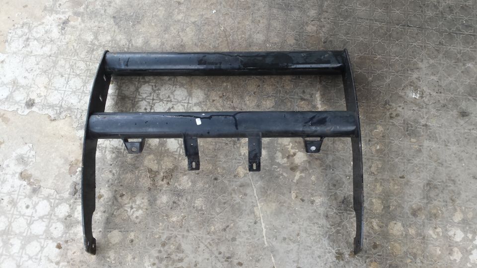 Black bull bar with two horizontal bars and mounting brackets
