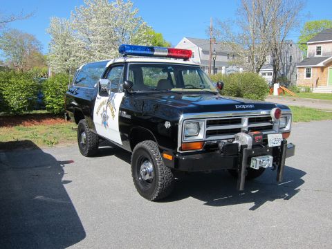 1991 Ford LTD Crown Victoria - This Dodge Ramcharger is equipped as a police vehicle with a light bar and siren.