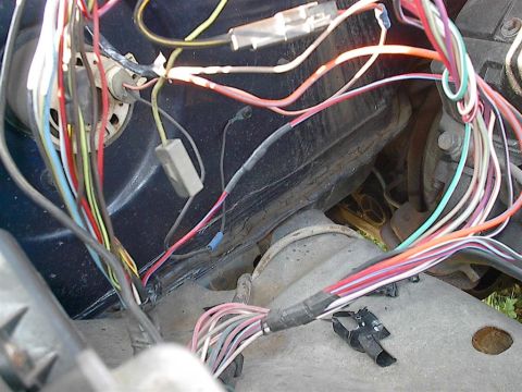 1979 Ford Bronco - A complex vehicle wiring harness with numerous wires and connectors is visible.