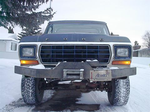 1979 Ford Bronco - This 1979 Ford Bronco is equipped with a heavy-duty bumper and winch, ready for winter conditions.